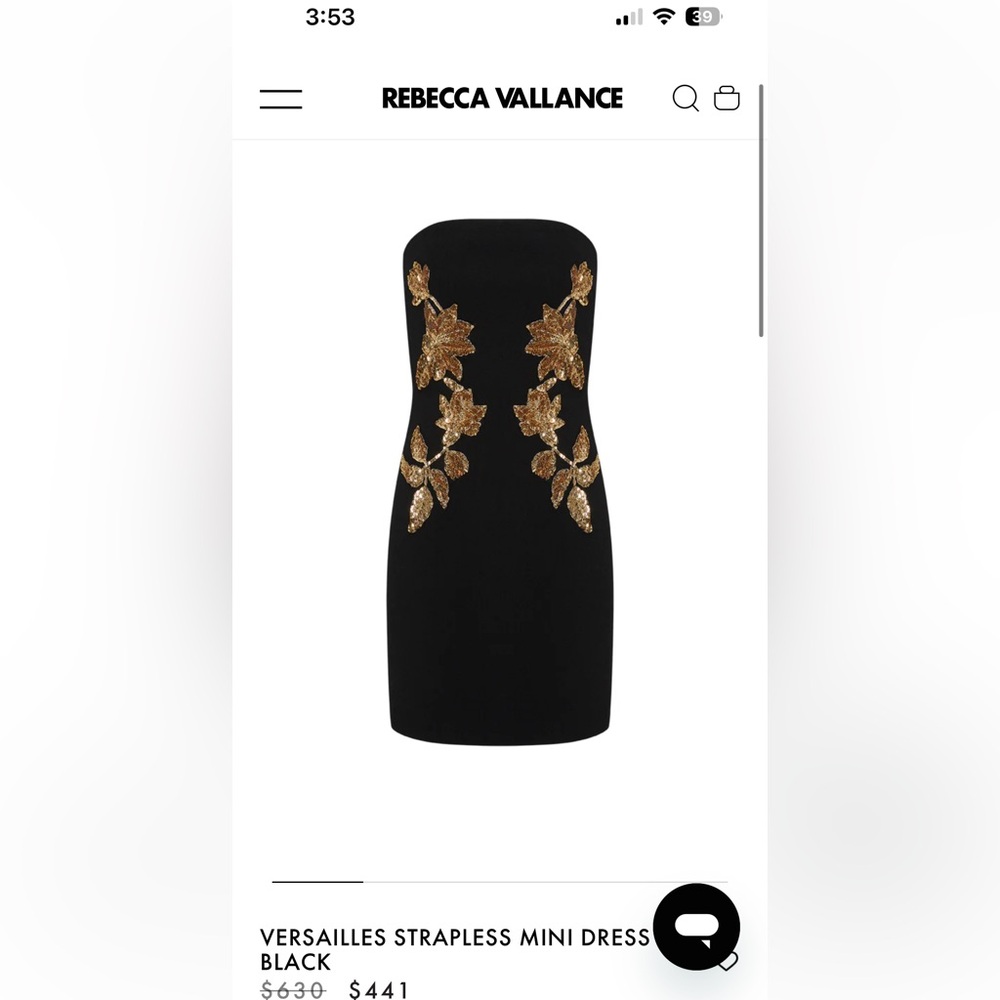 Rebecca Vallance Versailles mini dress size UK 10/ US 6